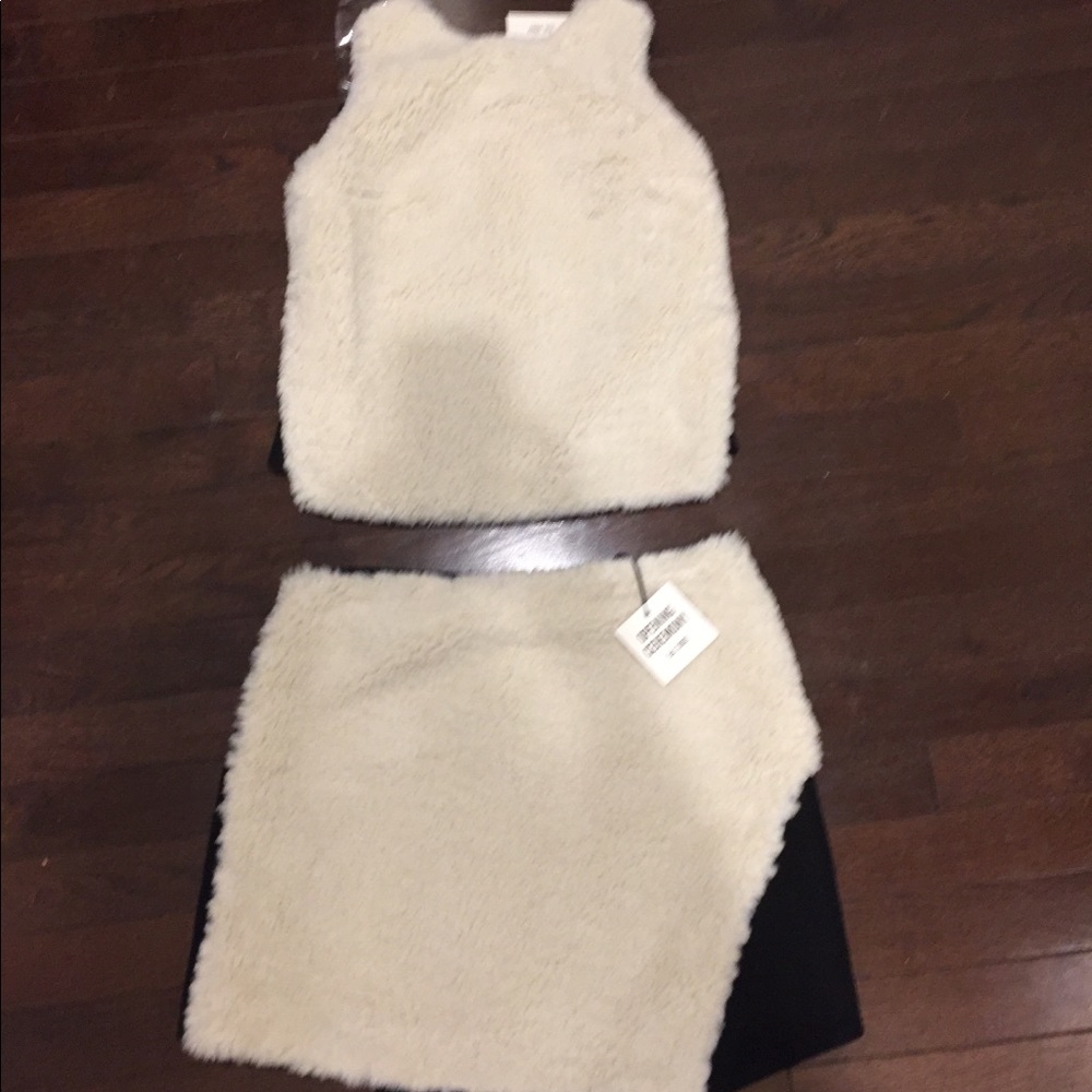 Opening Ceremony Sherpa  top and funky skirt